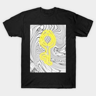 Neon Zen on Black and White T-Shirt